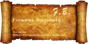 Formanek Bernadett névjegykártya